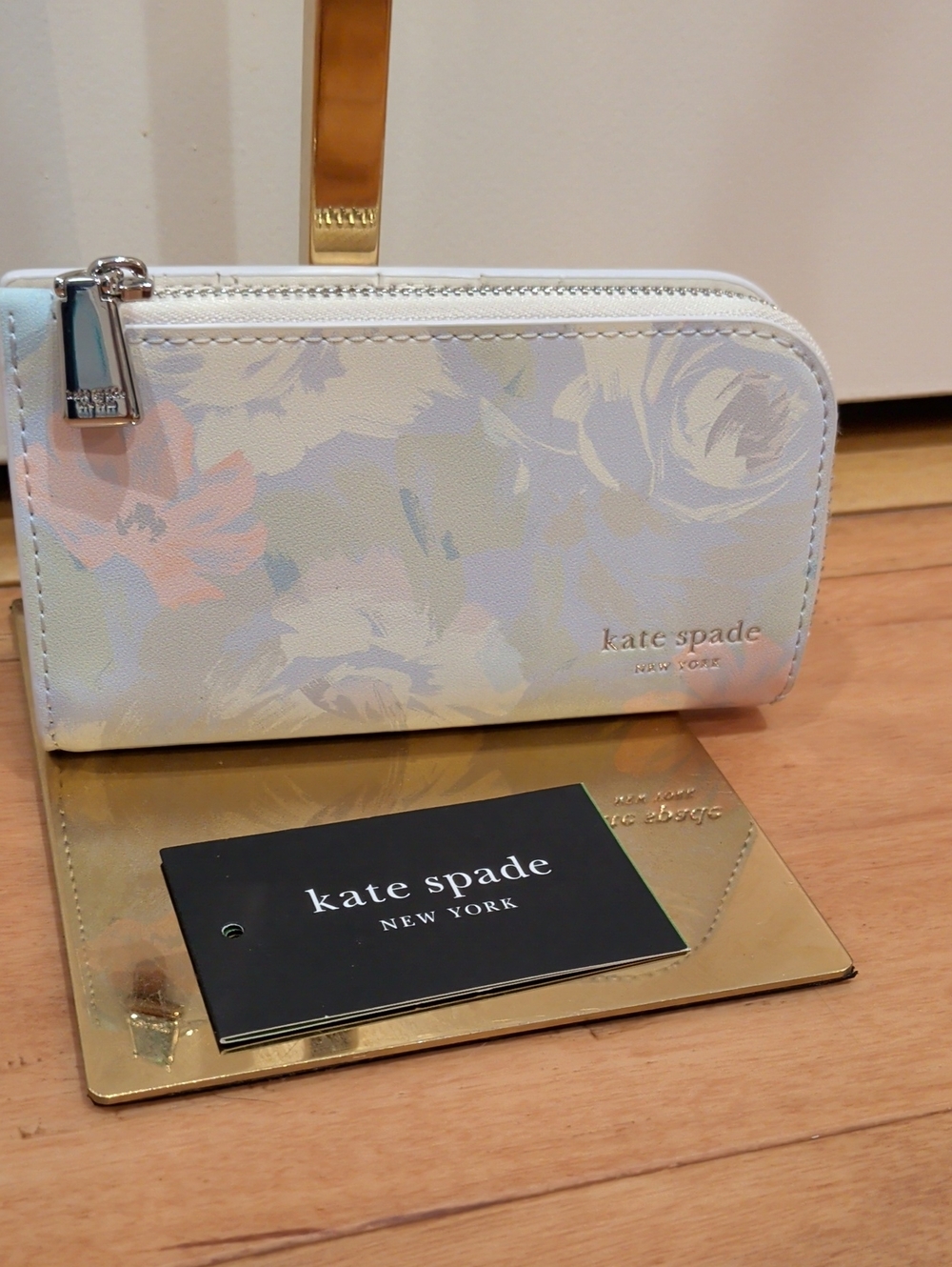 kate spade Pastel Floral Snap Wallet With Zip Devin Hidden Garden Small Slim